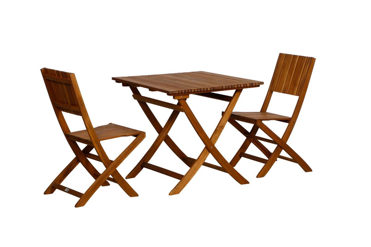 Balkonmöbel Set Falun Echtholz Akazie - Akaziefarben, KONVENTIONELL, Holz - Siena Garden