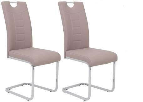 Schwingstuhl 2er-Set Ruby S Cappuccino gepolstert - Chromfarben/Weiß, MODERN, Textil/Metall (44/104/57,5cm) - MID.YOU
