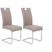 Schwingstuhl 2er-Set Ruby S Cappuccino gepolstert - Chromfarben/Weiß, MODERN, Textil/Metall (44/104/57,5cm) - MID.YOU