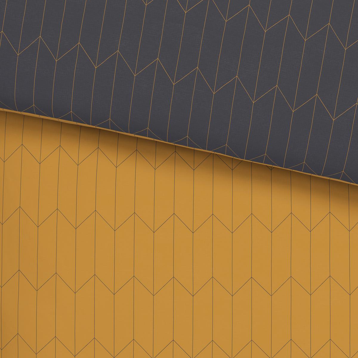 Bettwäsche Tegola in Gelb/Grau ca. 160x210cm - Gelb/Grau, Modern, Textil (160/210cm) - Modern Living