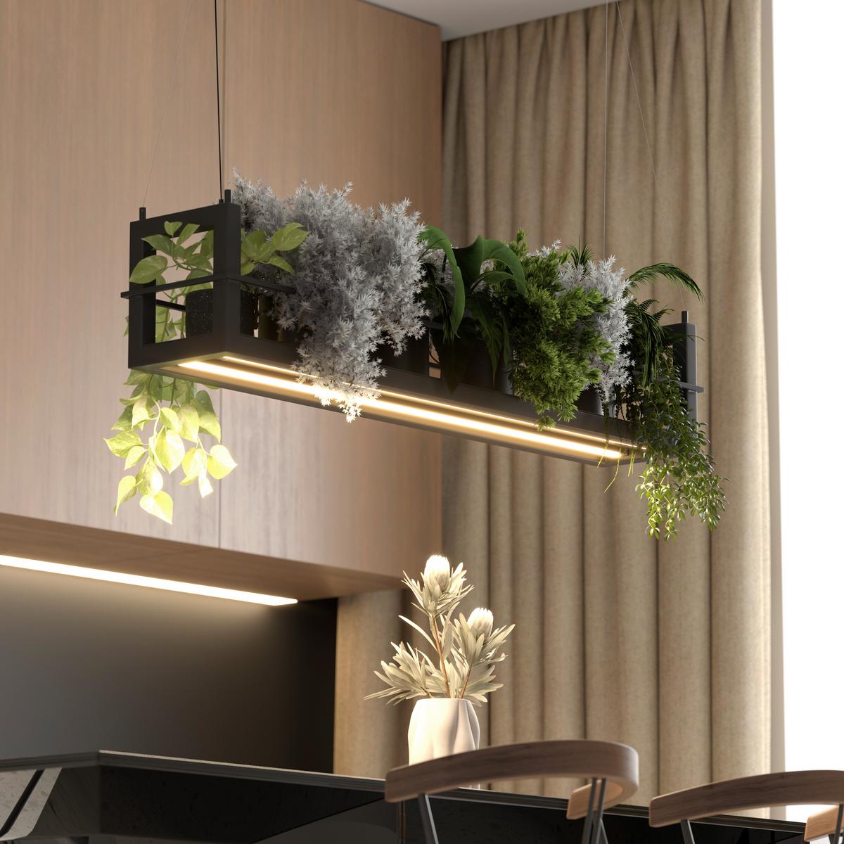 LAMPA WISZĄCA LED BURY *SBN* - czarny, Design, metal (118/22/150cm) - Novel