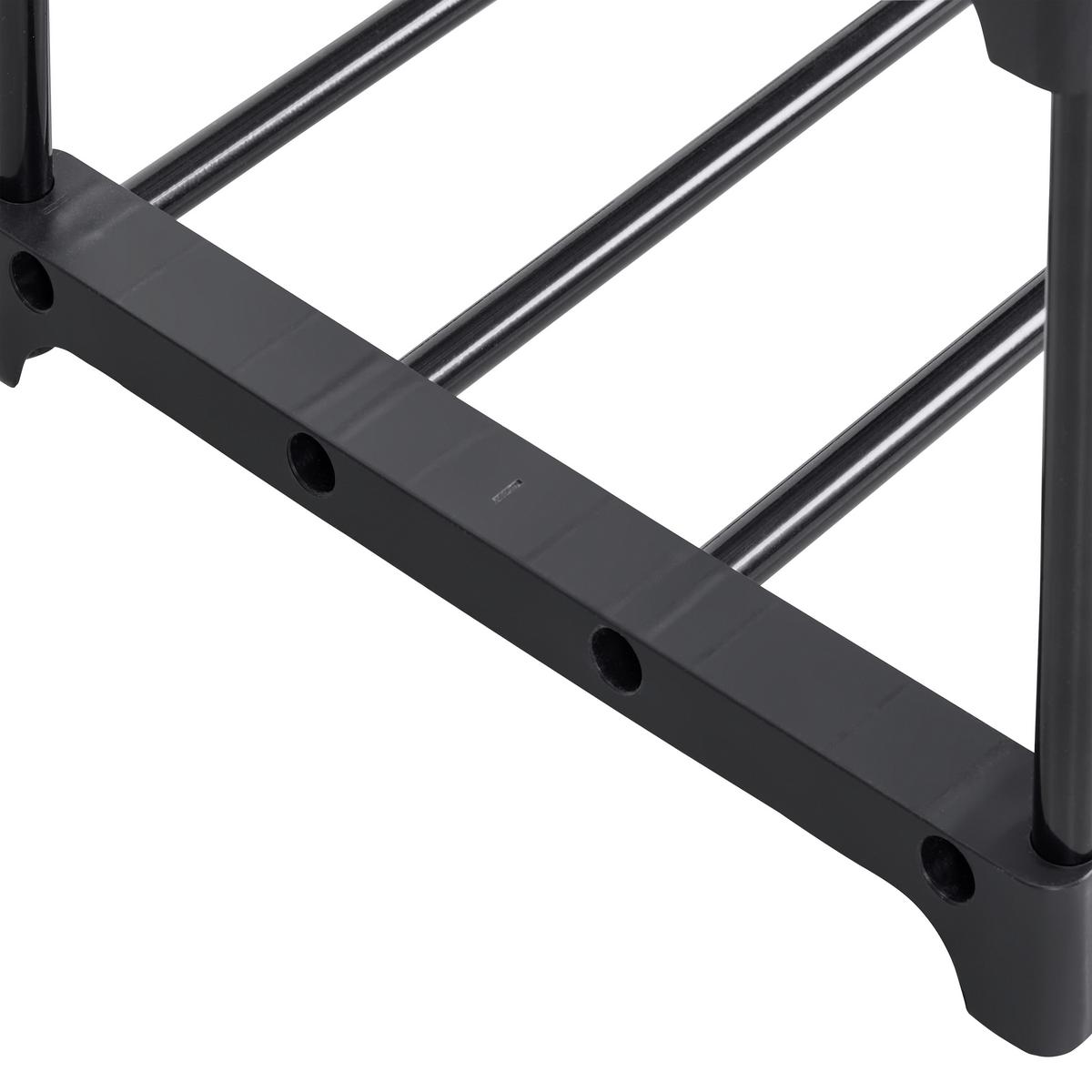 Schuhregal Grando Schwarz - Schwarz, Konventionell, Kunststoff/Metall (94/194/30cm) - Based