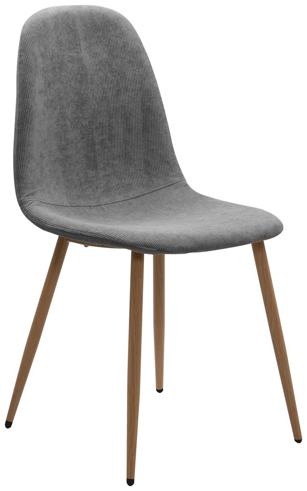 ZESTAW KRZESEŁ ANYA 70A 4 SZTUKI - kolor dębowy/szary, Konventionell, metal/tkanina (43/83/50cm) - MID.YOU