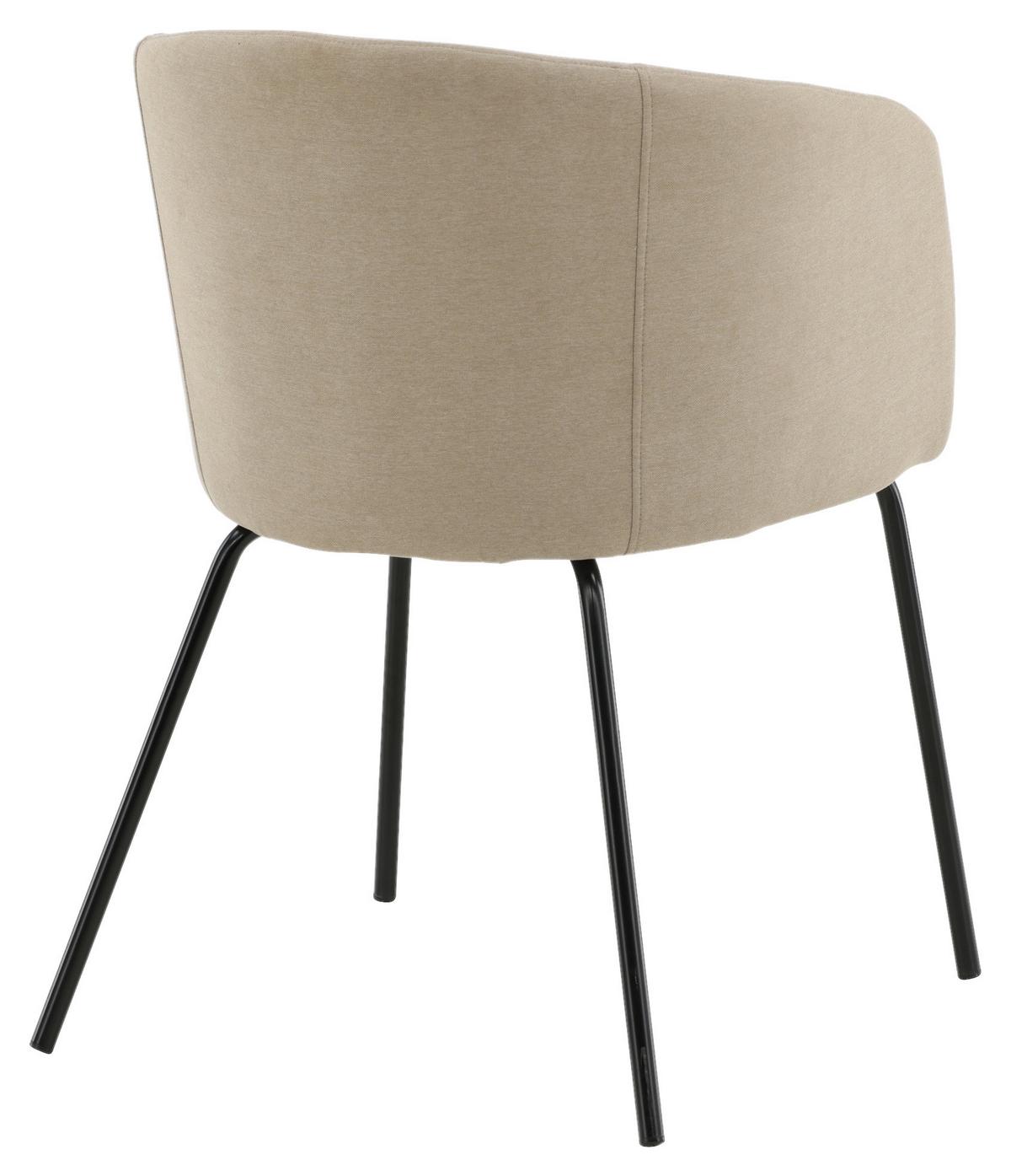 Stuhl Berit ca. 55x78x55 cm Beige - Beige/Schwarz, Design, Holz/Kunststoff (55/78/55cm) - Livetastic