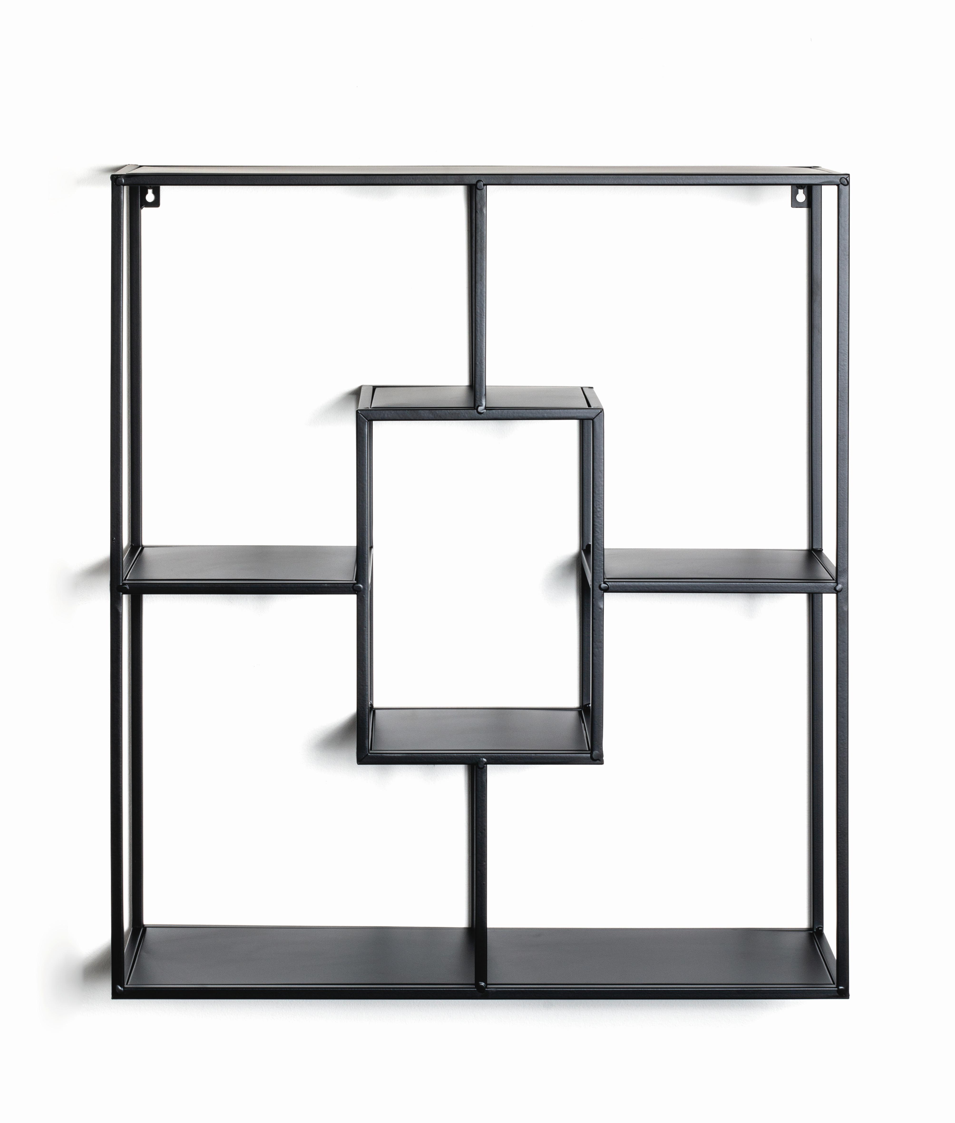 REGAŁ ŚCIENNY KIRKLEES 7 -LOMOCO- - czarny, Modern, metal (60/70/18cm) - Lomoco
