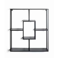 REGAŁ ŚCIENNY KIRKLEES 7 -LOMOCO- - czarny, Modern, metal (60/70/18cm) - Lomoco
