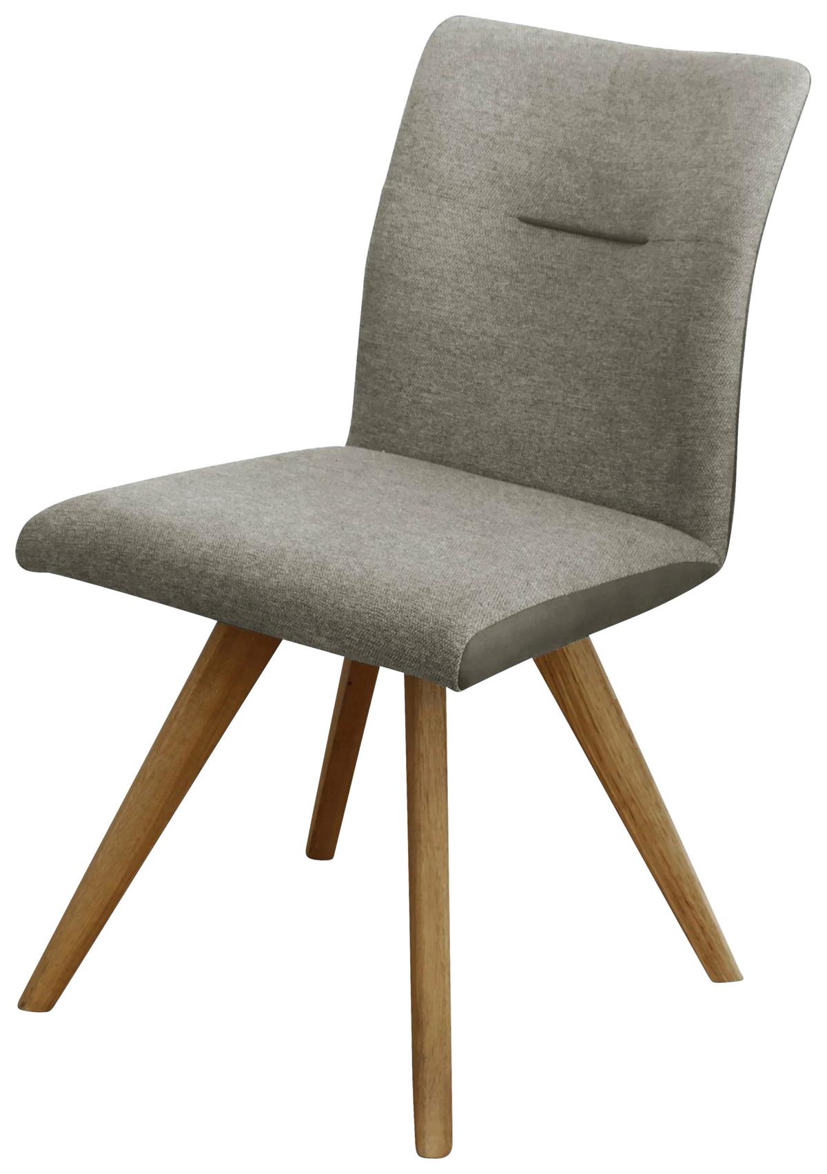 KRZESŁO ROM - kolor dębowy/beżowy, Konventionell, drewno/tkanina (51,5/87,5/63cm) - Linea Natura