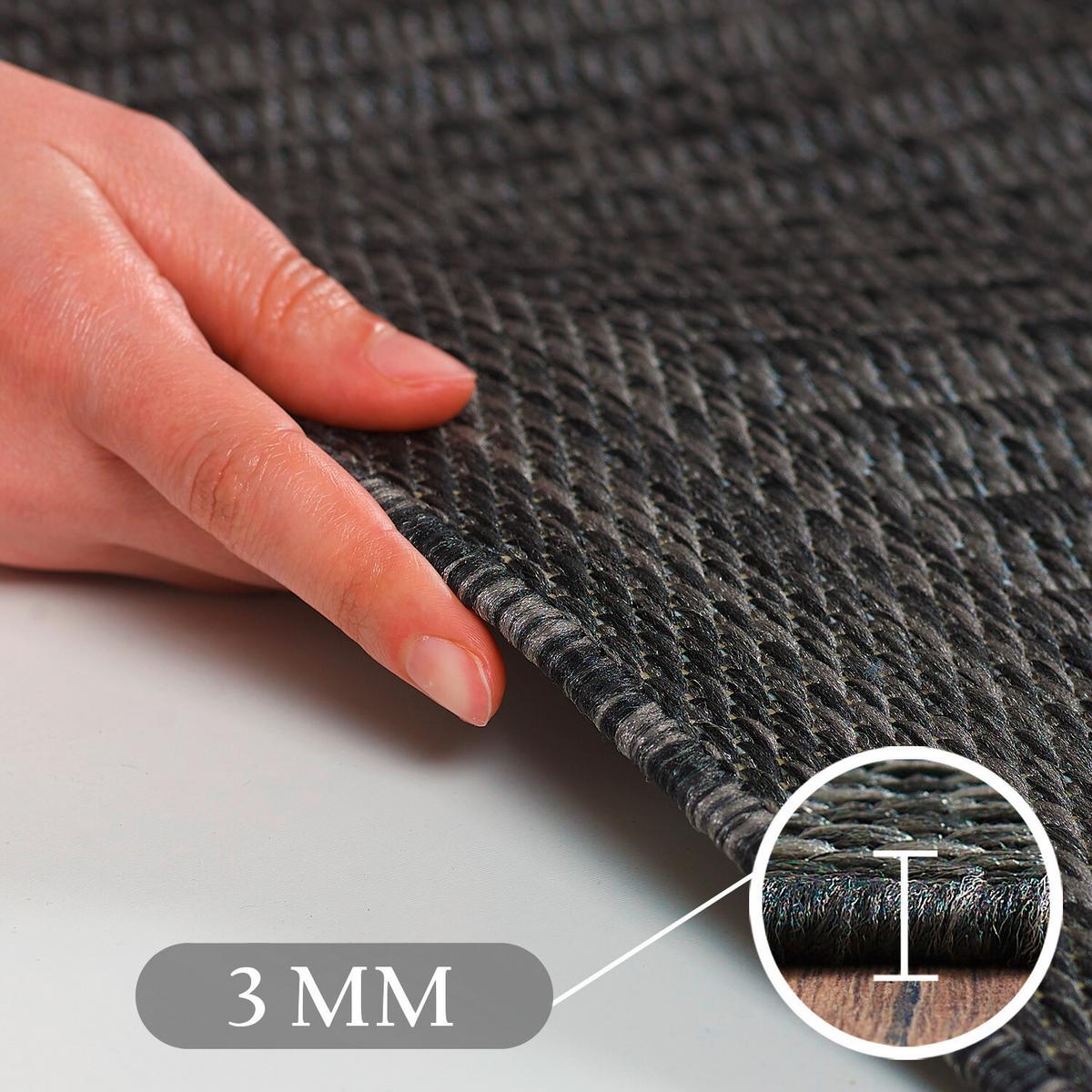 Preproga Za Zunanjo Uporabo Giza, Črna, 140x200cm - črna, Basics, tekstil (140/200cm) - Novel