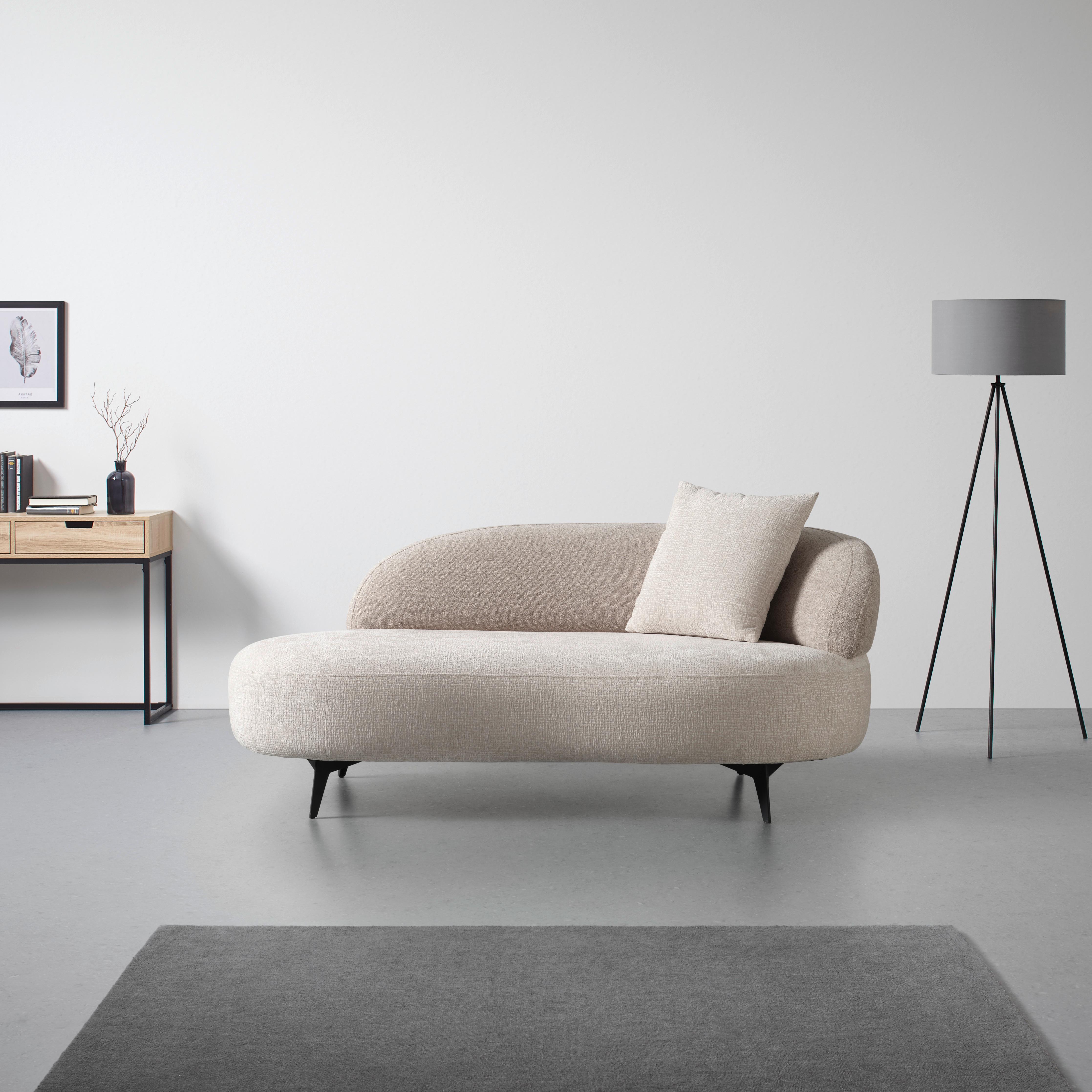Recamiere Bondy Beige - Beige/Schwarz, MODERN, Textil/Metall (105/73/180cm) - Premium Living