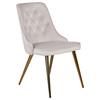 STUHL-SET VELVET DELUXE - Beige/Messingfarben, Design, Textil/Metall (50/88.5/66cm) - Livetastic