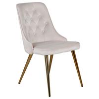 STUHL-SET VELVET DELUXE - Beige/Messingfarben, Design, Textil/Metall (50/88.5/66cm) - Livetastic