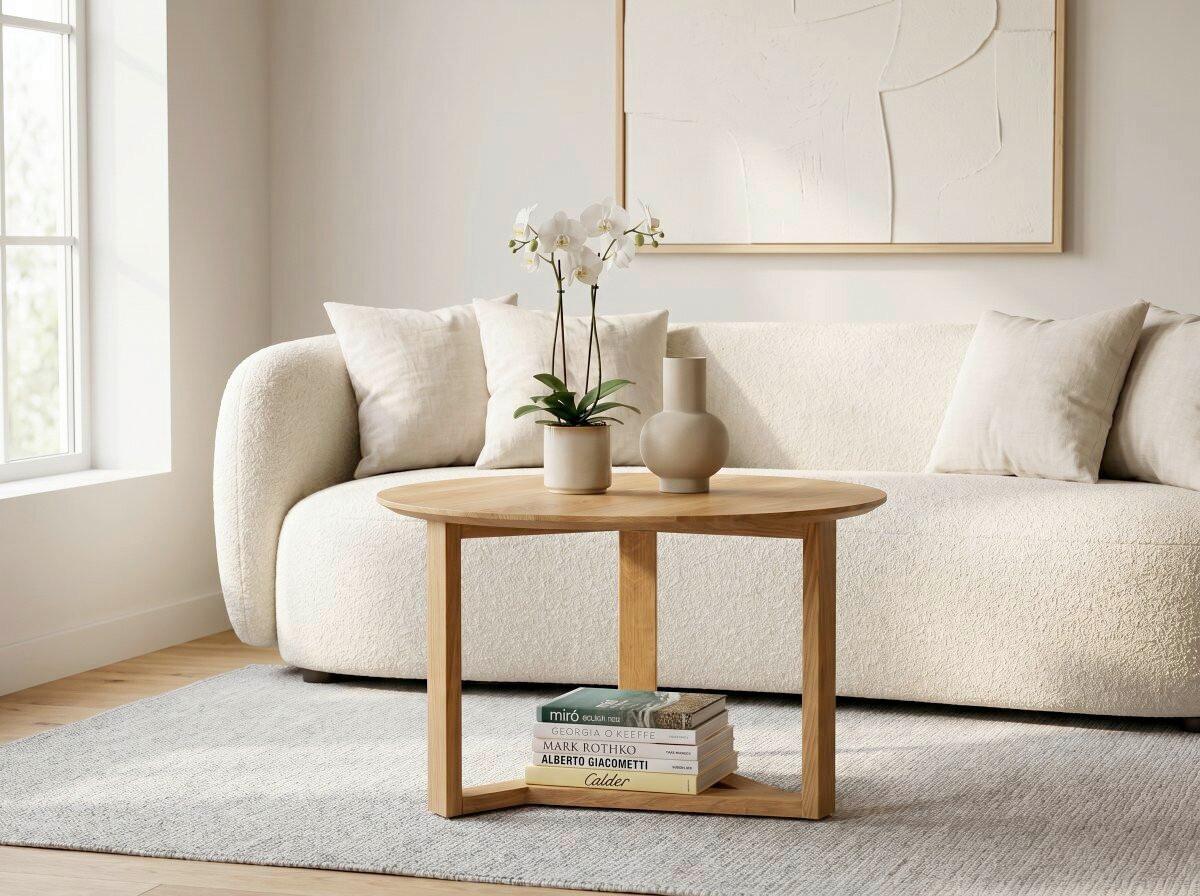 STOLIK KAWOWY RENA 2 - dąb dziki, Design, drewno (65/65/45cm) - Linea Natura