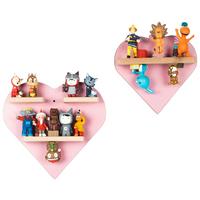 Otroška Polica Boarti, Roza, 2 Kos - roza, Moderno, leseni material (27/27/5cm) - MID.YOU