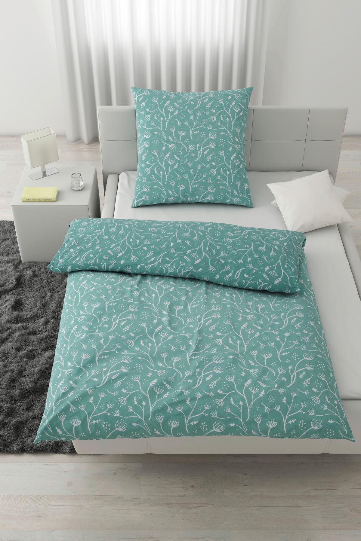 Bettwäsche Frida Grün ca. 135x200cm - Grün, KONVENTIONELL, Textil (135/200cm) - Modern Living