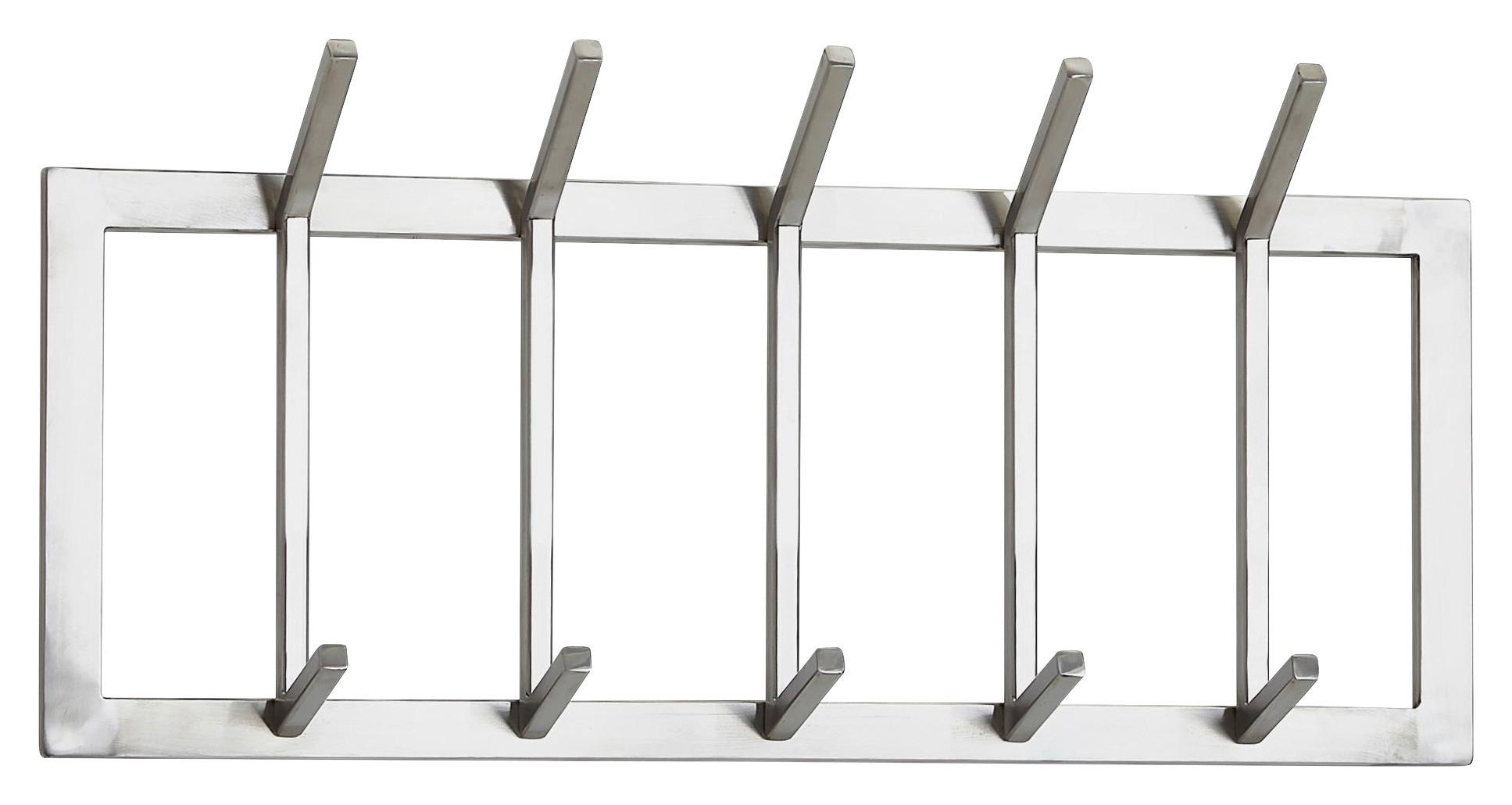 Stenski Obešalnik Wohnling - srebrne barve, Moderno, kovina (65/30/10cm) - MID.YOU