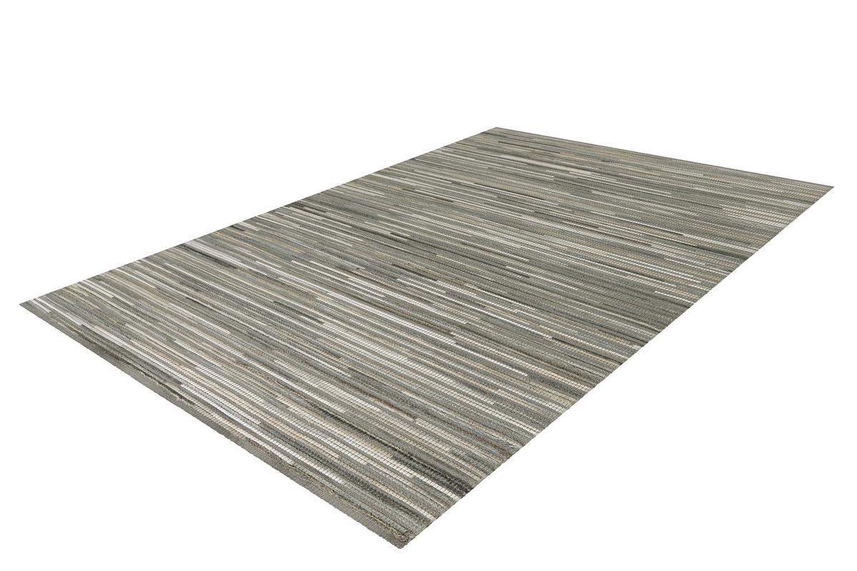 Flachwebeteppich Wild 8023 Hellgrau 170 X 240 - Hellgrau, Basics, Leder/Textil (170/240cm) - Kayoom