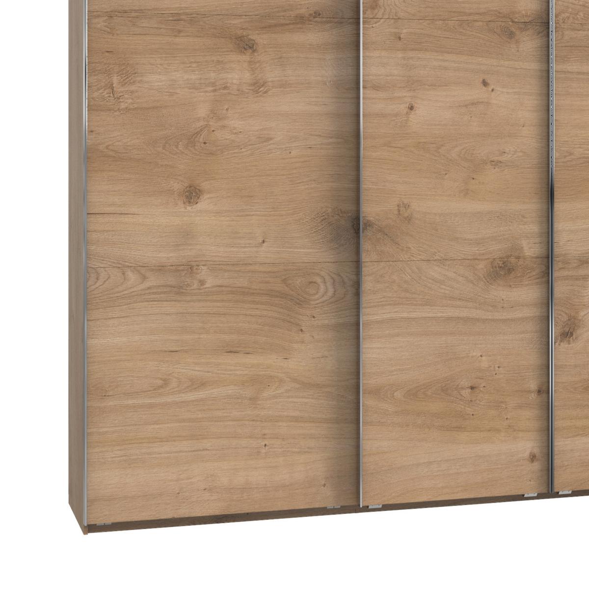 Ormar S Kliznim Vratima Level - boje hrasta/boje kroma, Basics, drvni materijal/metal (350/216/65cm) - Modern Living