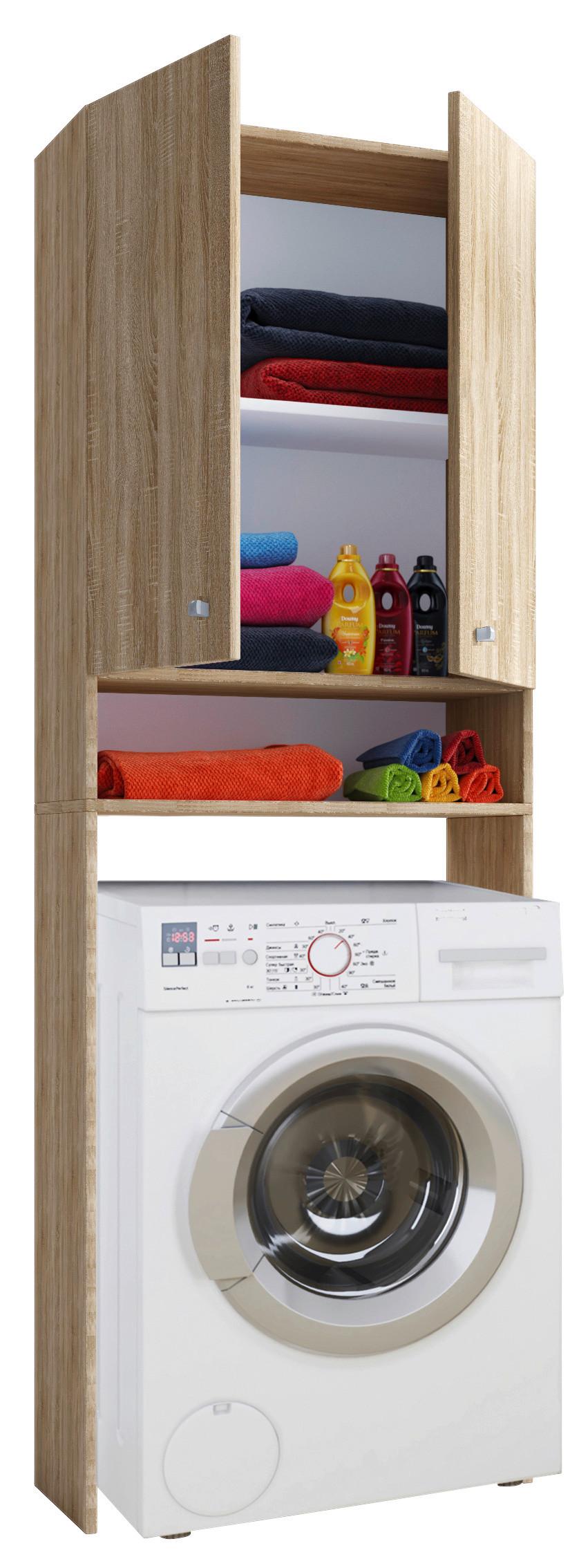 Waschmaschinenschrank LONA Sonoma Eiche ca. 64x182x27cm - Sonoma Eiche, Basics, Holzwerkstoff/Kunststoff (64/182/27cm) - MID.YOU