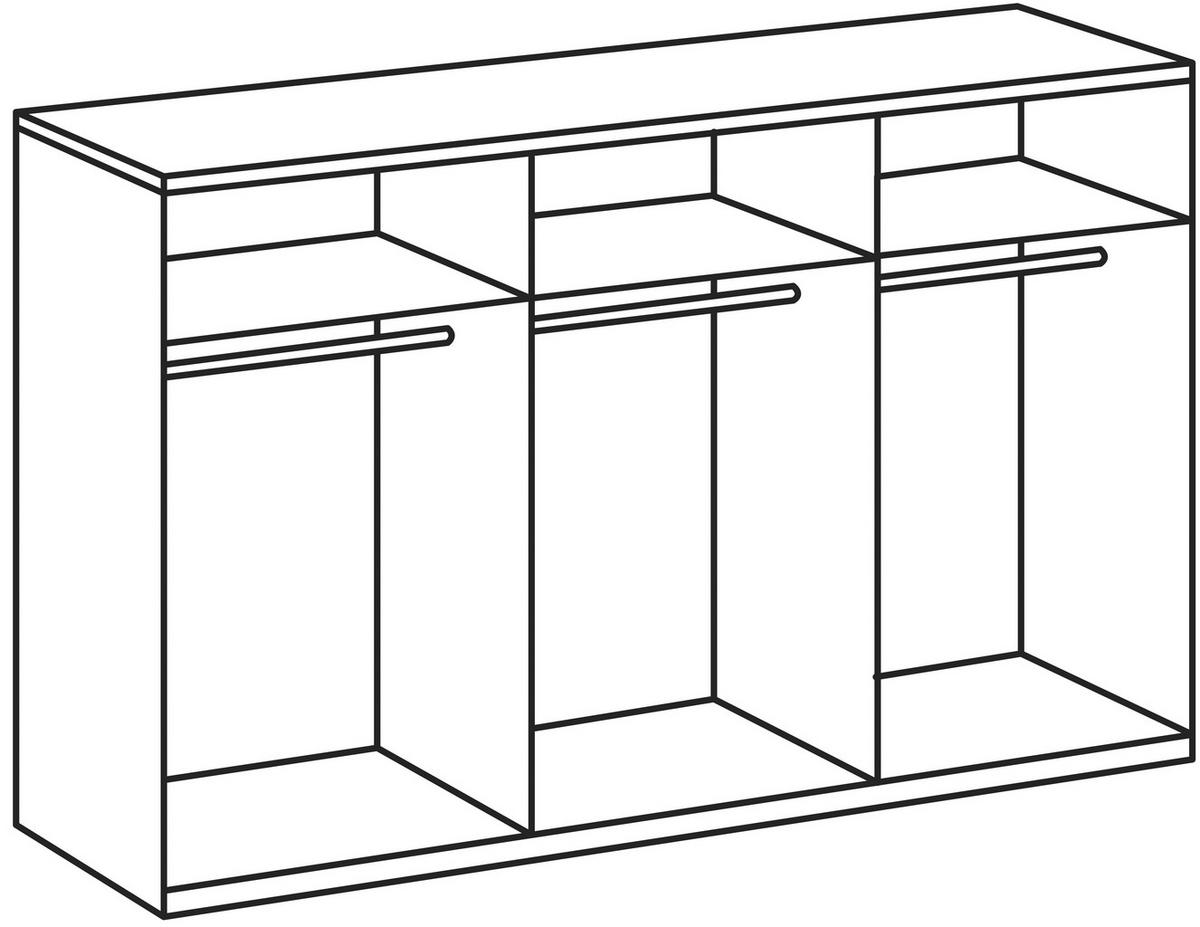 Ormar S Kliznim Vratima Monaco - boje grafita/siva, Moderno, staklo/drvni materijal (270/210/65cm) - Modern Living