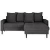 Ecksofa Boston Dunkelgrau - Dunkelgrau/Schwarz, KONVENTIONELL, Holz/Textil (215/92/160cm) - Based