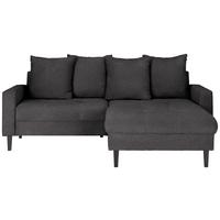 Ecksofa Boston Dunkelgrau - Dunkelgrau/Schwarz, Konventionell, Holz/Textil (215/92/160cm) - Based