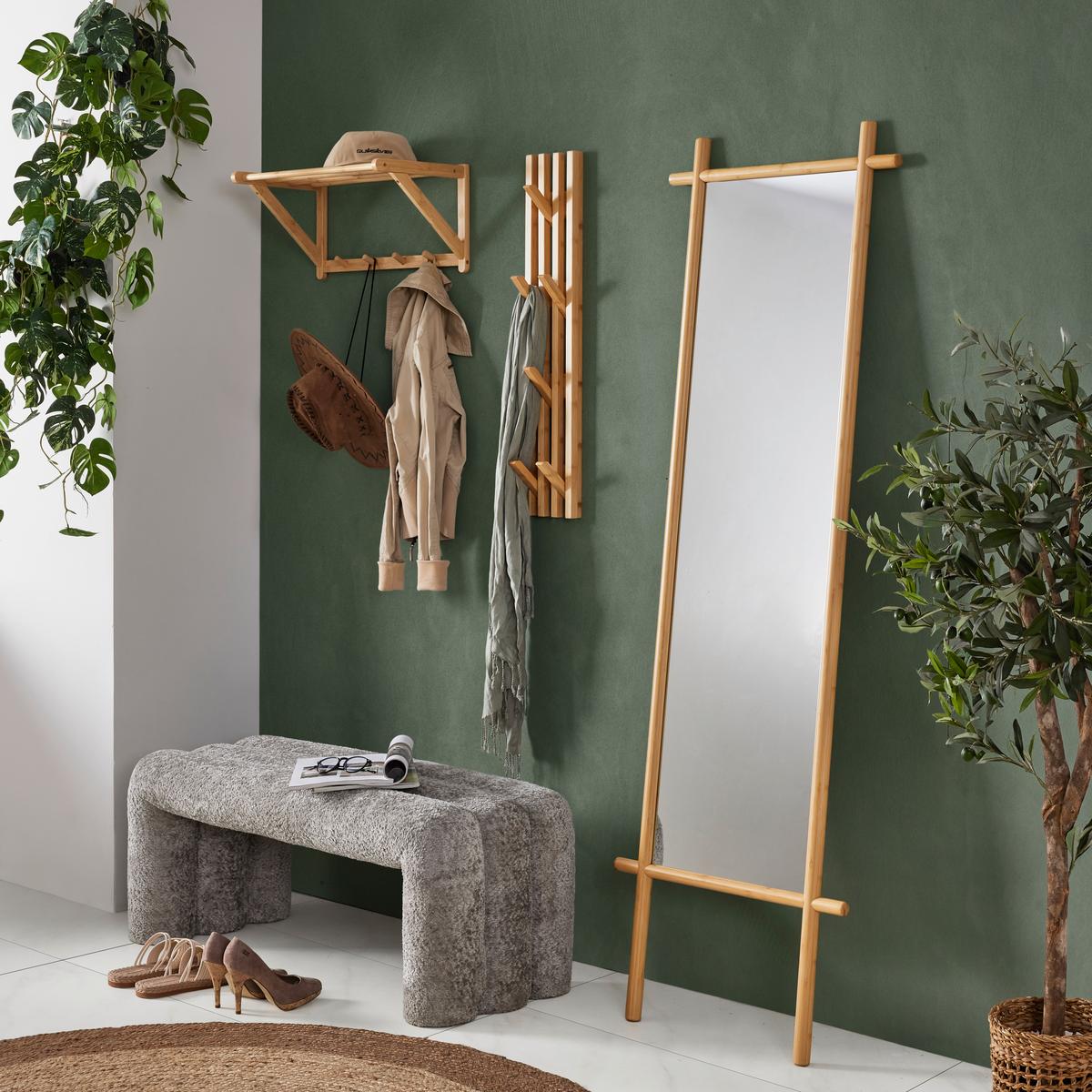 Cuier cu montare pe perete BONNIE - culoare natur, Modern, lemn (14/80/3,5cm) - Best Price