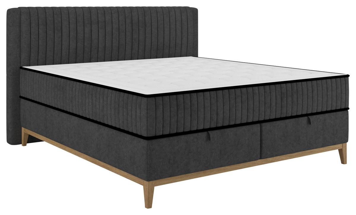 Boxbett Elena Schwarz ca. 160x200cm - Schwarz, KONVENTIONELL, Holz/Holzwerkstoff (160/200cm) - Sembella