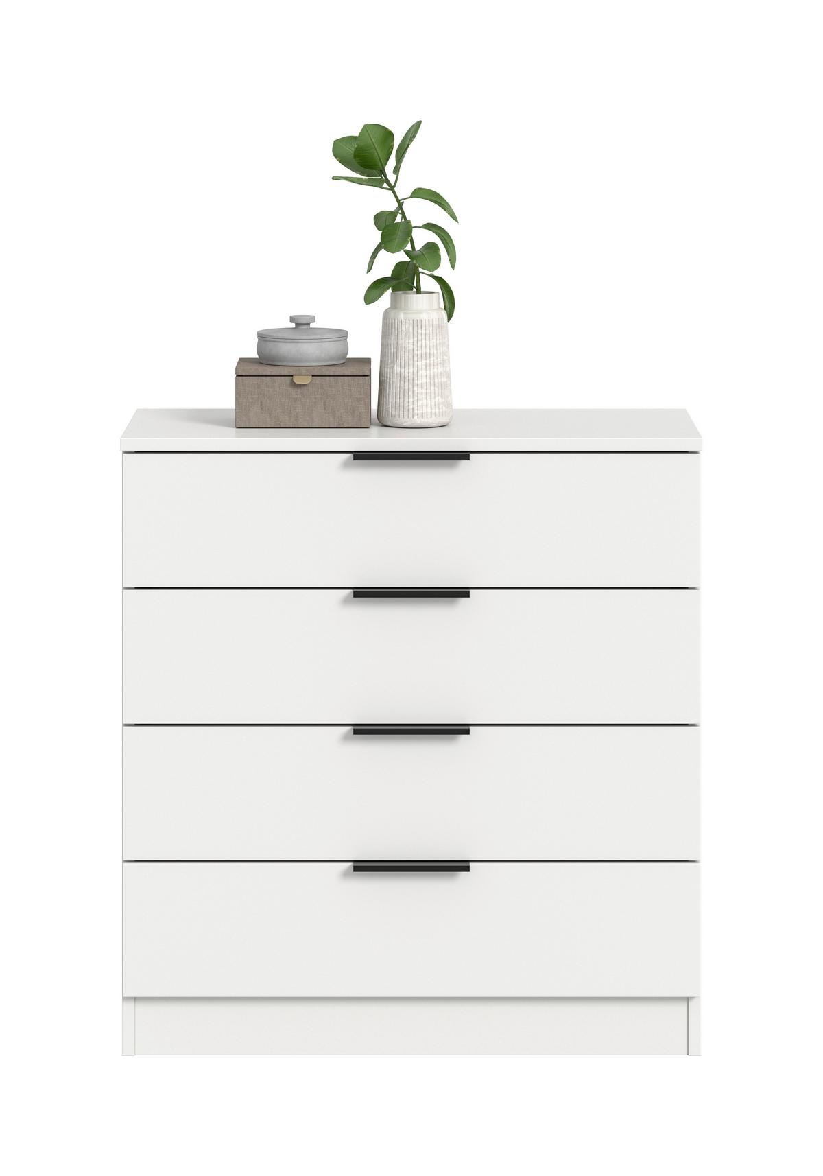 Kommode Kopenhagen Weiß - Schwarz/Weiß, Design, Holzwerkstoff/Kunststoff (74/80/35cm) - Livetastic