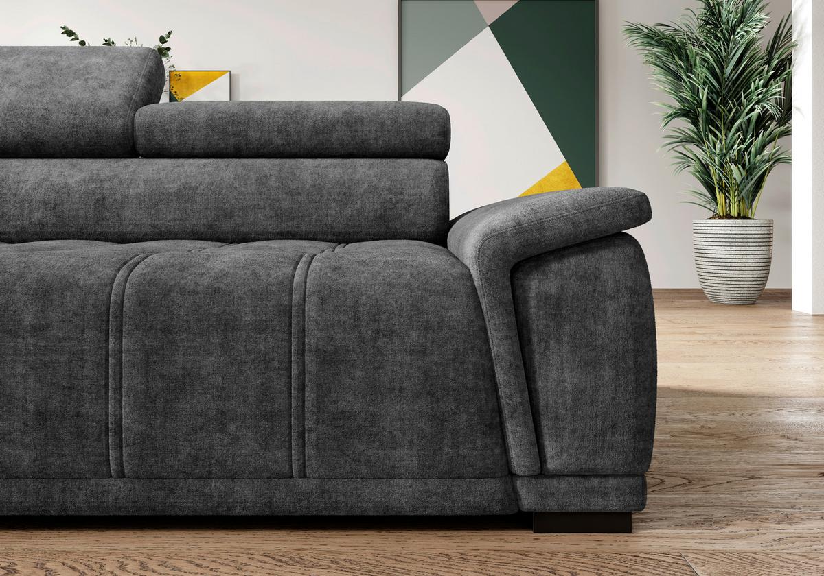 Kutna Garnitura Gremio Links - siva/crna, Moderno, tekstil/plastika (206/283cm) - Modern Living