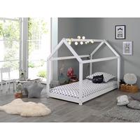 Hausbett Cabane Weiß ca. 90x200 cm Echtholz - Weiß, Natur, Holz/Textil (90/200cm) - Vipack