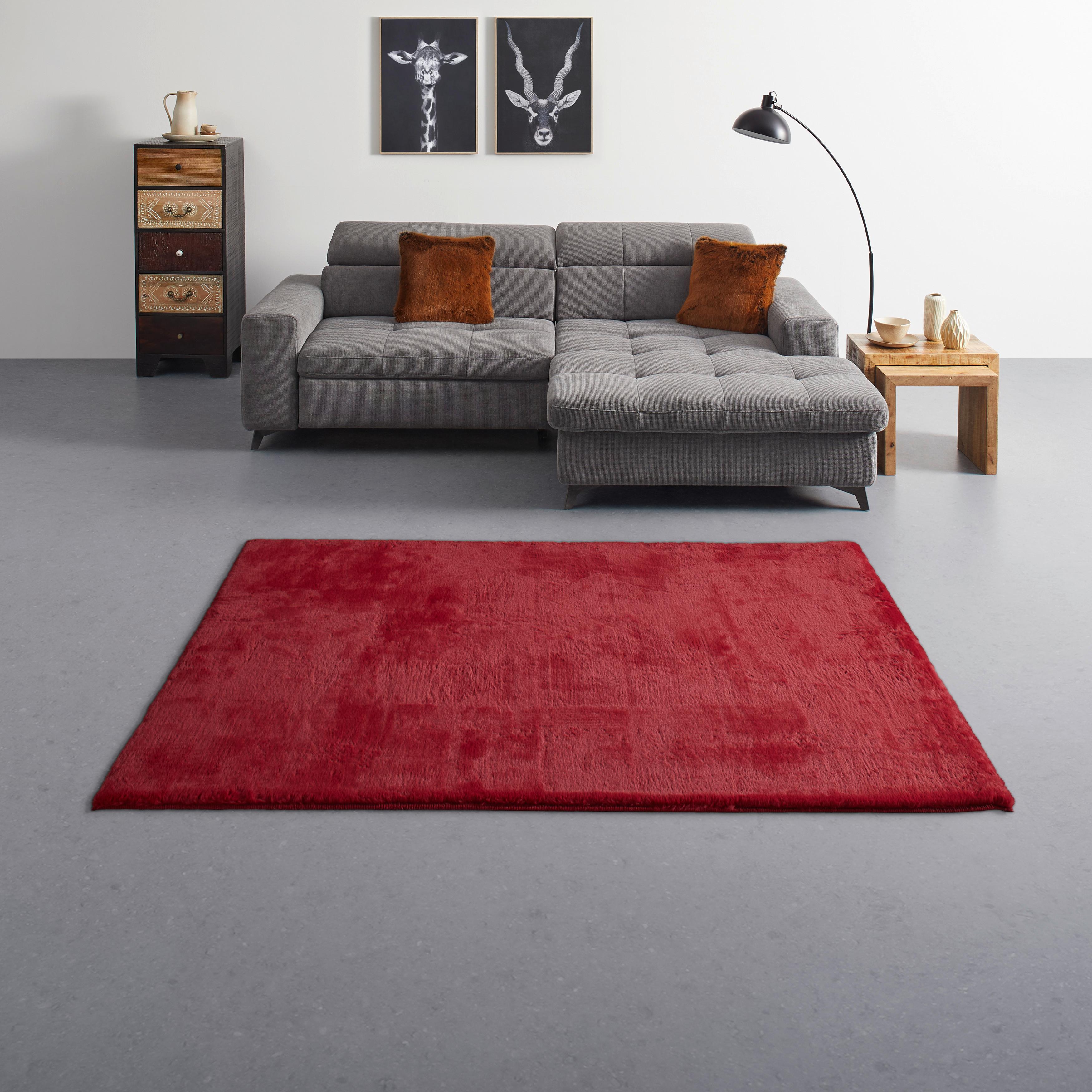 Kunstfell Caroline 1 in Rot ca.80x150cm - Rot, Konventionell, Textil (80/150cm) - Mömax