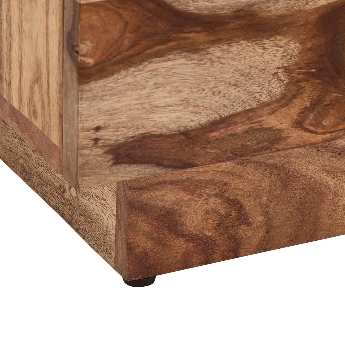 KOMODA WYSOKA HIGH - kolor naturalny/szary, Design, drewno/szkło (99/146/41cm) - Livetastic