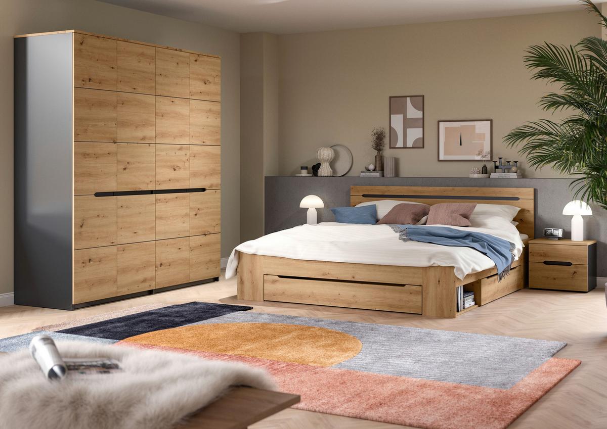 Drehtürenschrank CANU Eiche Artisan - Eiche Artisan, MODERN, Holzwerkstoff (180/198/59cm) - MID.YOU