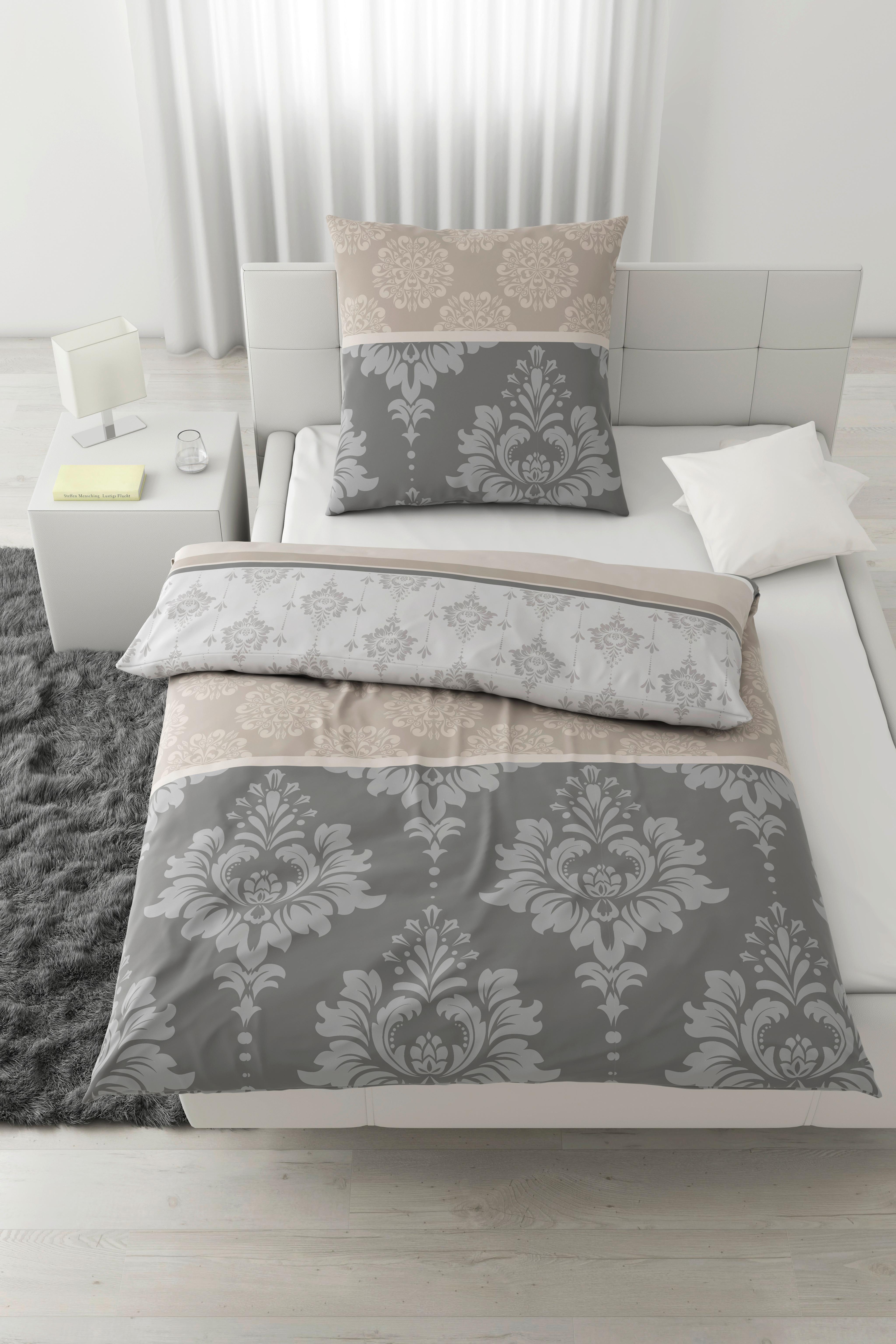 Bettwäsche Yvonne Grau ca. 135x200cm - Grau, KONVENTIONELL, Textil (135/200cm) - Modern Living