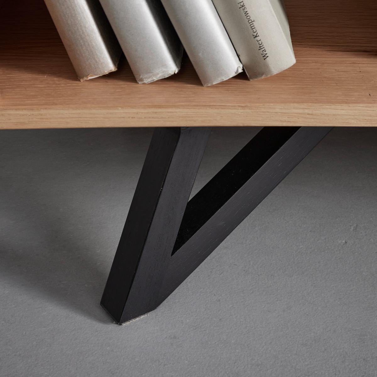 Highboard "Emilio", aus Eiche - Eichefarben/Schwarz, Modern, Holz/Metall (115/150/40cm) - Bessagi Home