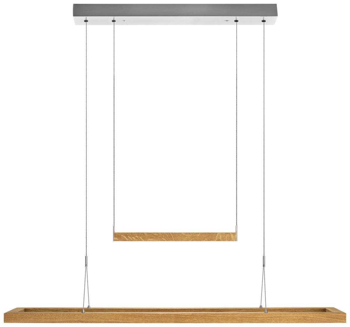 LAMPA WISZĄCA LED 14280UD  AMALIA - kolor dębowy/kolor srebrny, Natur, metal/drewno (122/19,5/95-160cm)