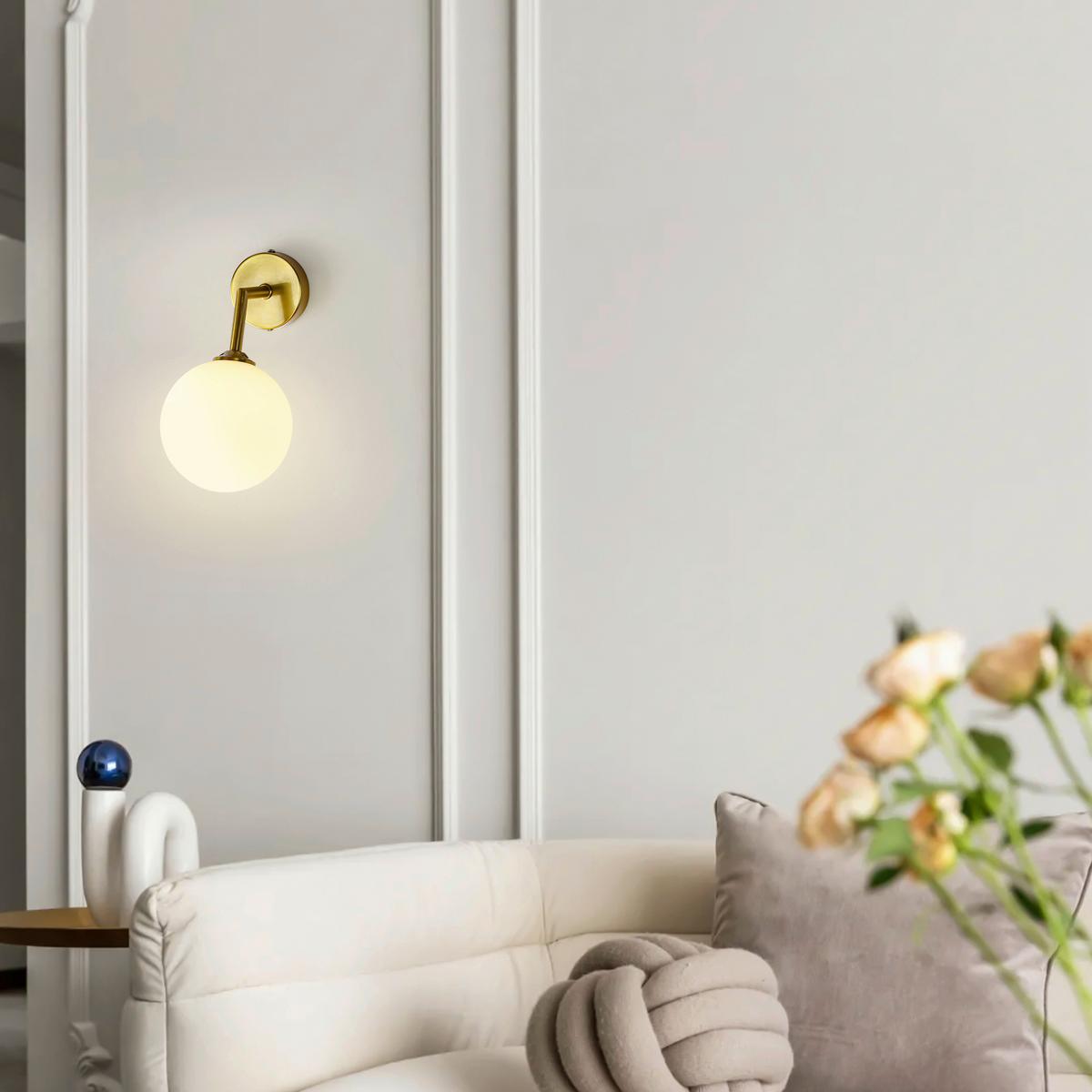 Wandleuchte Lp-002/1w Dorado - Goldfarben, Konventionell, Glas (21.5/12/18cm)