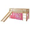 Igralna Postelja Manuel, 90x200, Roza, Tobogan - barve bora/pink, Natur, les (90/200cm) - MID.YOU
