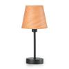 Tischleuchte Asia Schwarz/Eiche max. 6 Watt - Eichefarben/Schwarz, KONVENTIONELL, Textil/Metall (15/32cm)