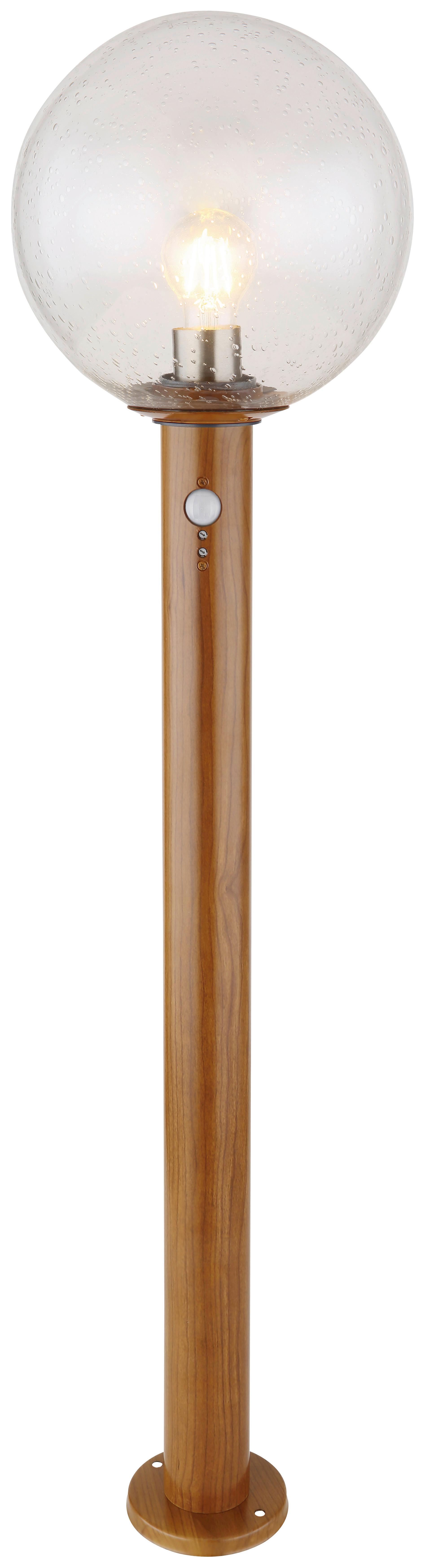 Zunanja Stoječa Svetilka Ossy, Barva Lesa, Senzor Gibanja - naravne barve/prozorno, Basics, kovina/steklo (25/100cm) - Globo