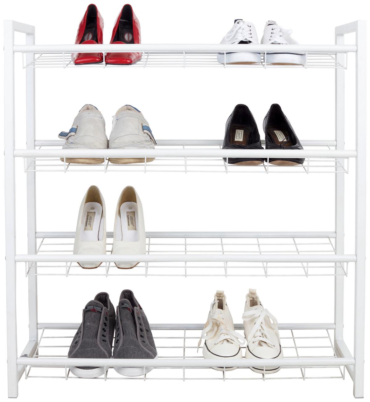 Regal Za Čevlje Rom, Bela, 4 Police - bela, Moderno, kovina (80/83/30cm) - Modern Living