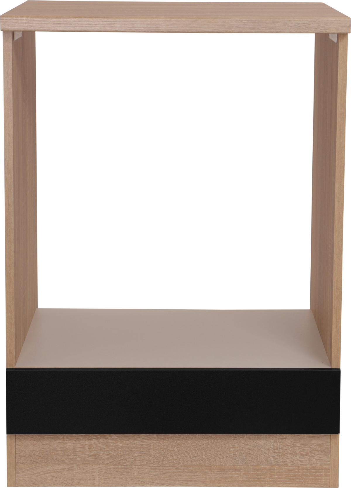 Omara Za Vgranjo Štedilnika Merle, Barva Hrasta, Črna - črna/barve hrasta, Basics, leseni material (60/84,8/60cm) - Respekta