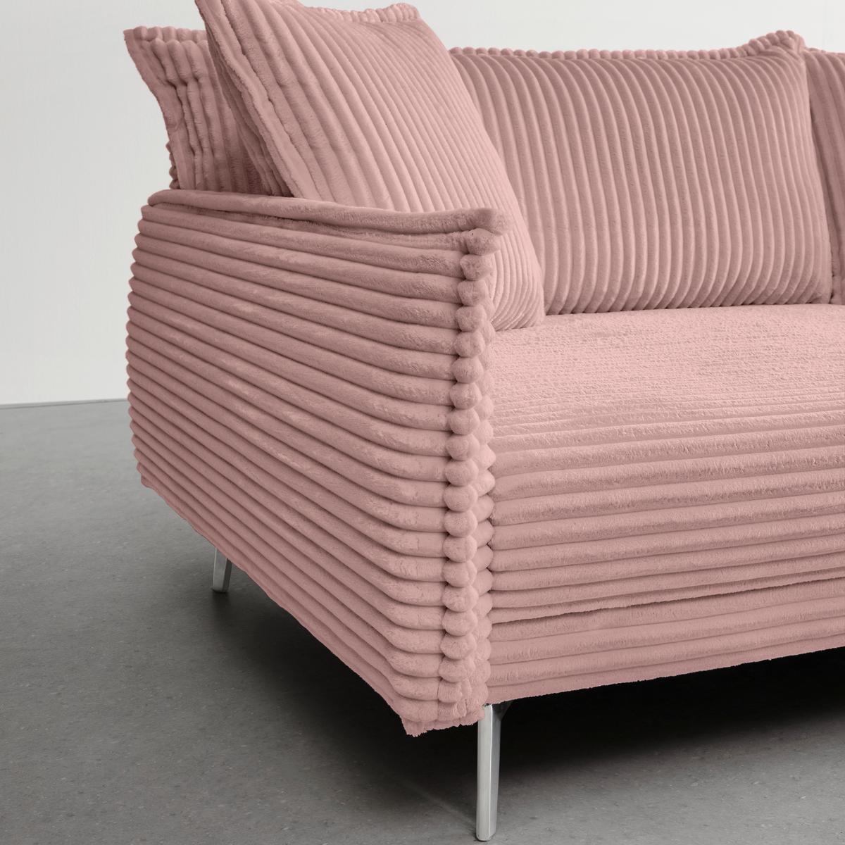 Bigsofa Kiss Altrosa - Chromfarben/Altrosa, MODERN, Holz/Metall (241/90/117cm) - Based