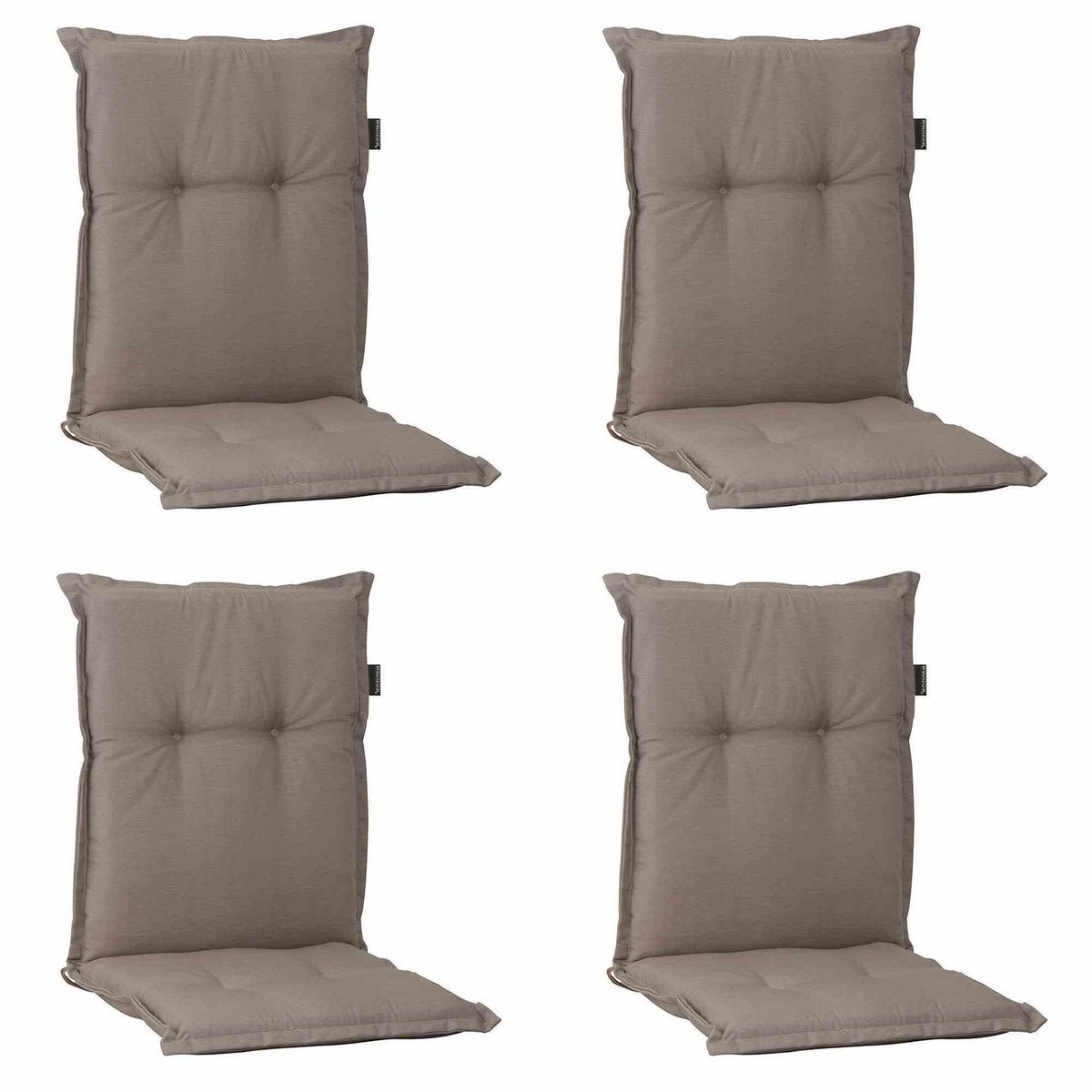 Sesselauflagen-Set Pana 4-tlg.Niedriglehner Grau - Taupe, KONVENTIONELL, Textil (50/8/105cm) - Ambia Garden