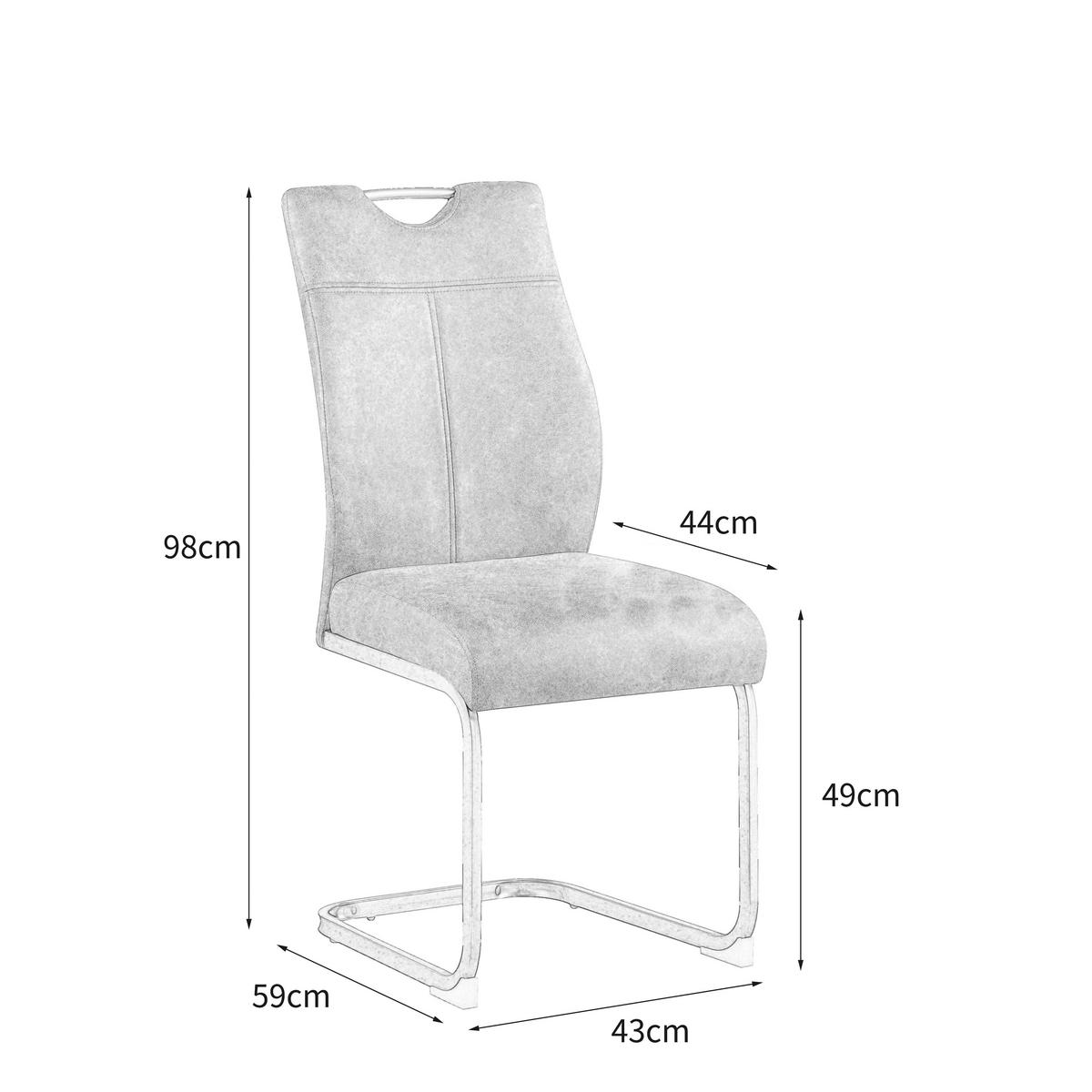 KRZESŁO NA PŁOZIE GUIDO - kolor naturalny/kolor stalowy, Design, metal/tkanina (43/97/57cm) - Carryhome