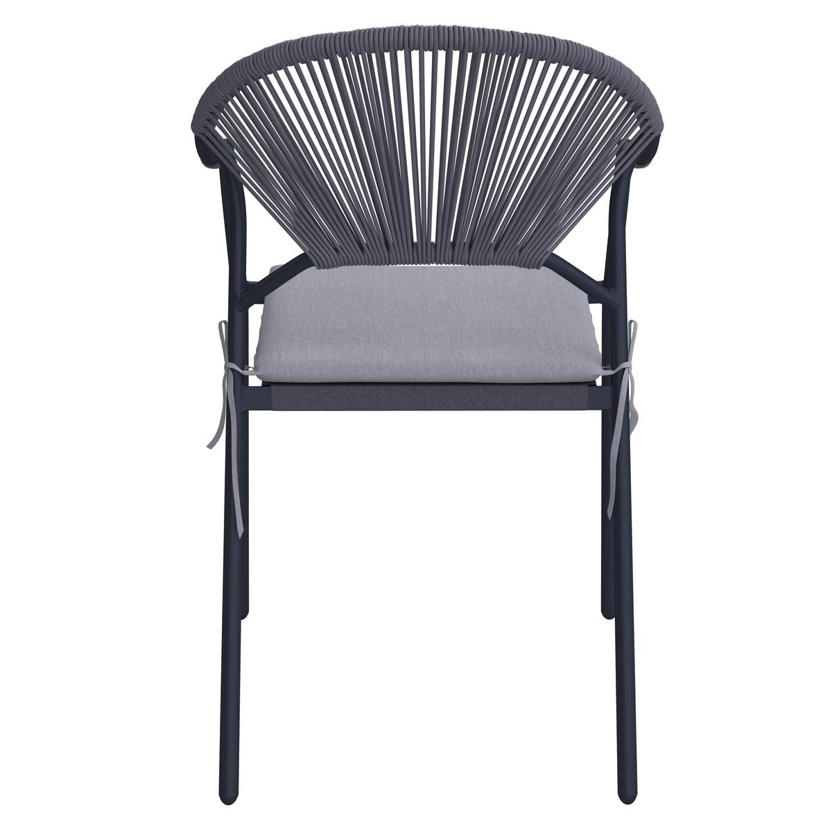 Gartengarnitur "Carina", hellgrau/grau - Dunkelgrau/Hellgrau, Modern, Kunststoff/Textil (150/90/73cm) - Bessagi Garden