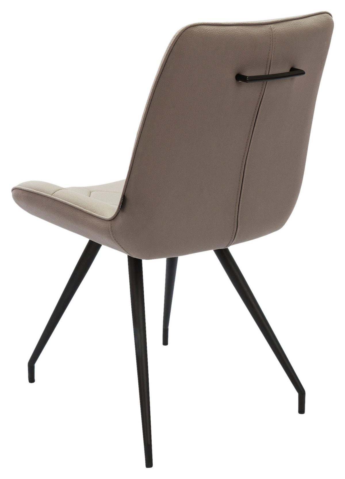 KRZESŁO HENRY - czarny/taupe, Design, metal/tkanina (51/89/66cm) - Novel