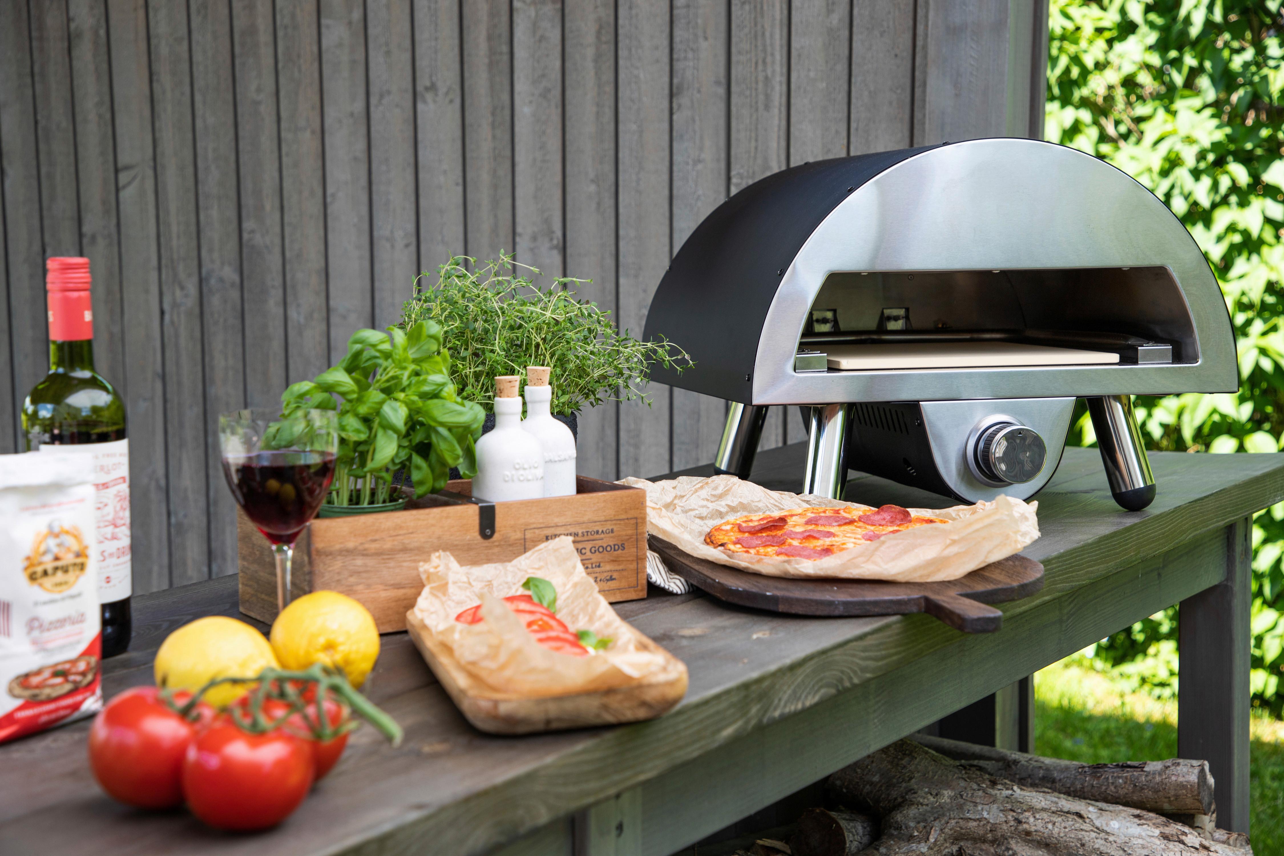 Pizzaofen Sentosa ca. 52x39x49 cm Schwarz - Schwarz, KONVENTIONELL, Metall (52/39/49cm) - Gardenson