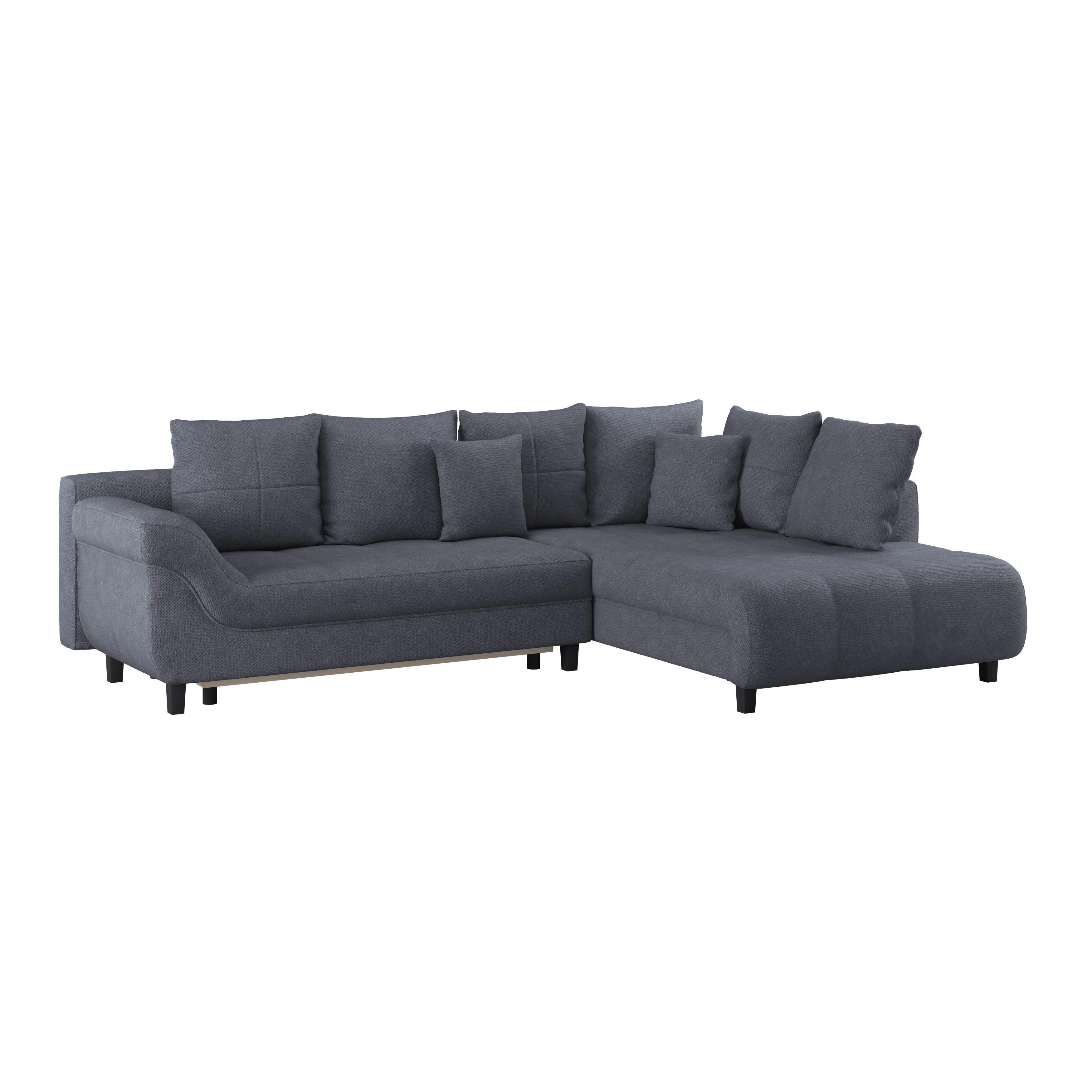 Colțar MENDOZA - antracit/gri, Design, textil (309/197cm) - Modern Living