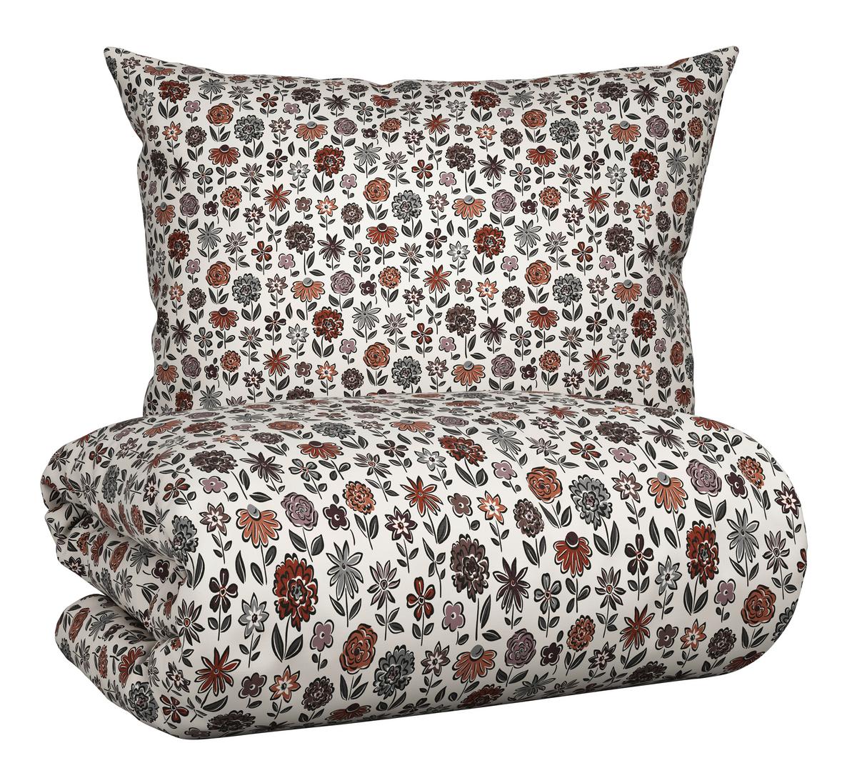 BETTWÄSCHESET MAXIME - Weiss/Braun, Romantik / Landhaus, Textil (160/210cm) - Modern Living